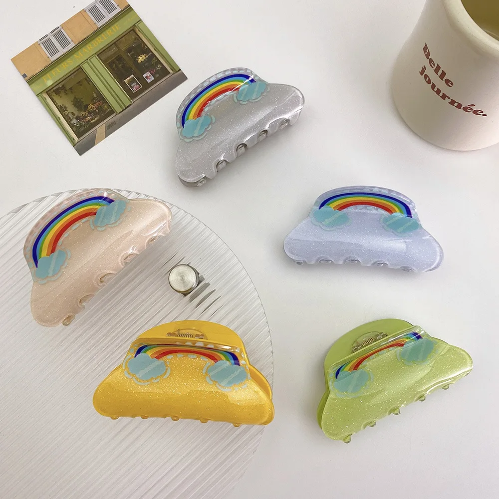 8.5CM Korean new style rainbow hair claw clips acrylic glitter hair claw for women girls
8.5CM Korean new style rainbow hair claw clips acrylic glitter hair claw for women girls
