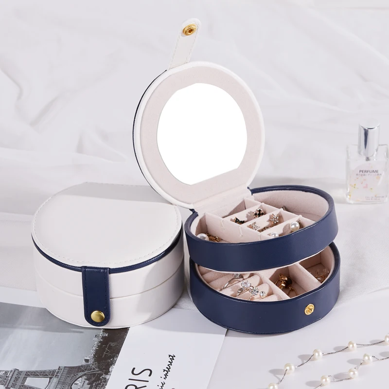 Kaicheng hot custom logo PU leather round jewellery box travel portable jewelry box organizer, Pink blue white light blue
Kaicheng hot custom logo PU leather round jewellery box travel portable jewelry box organizer, Pink blue white light blue