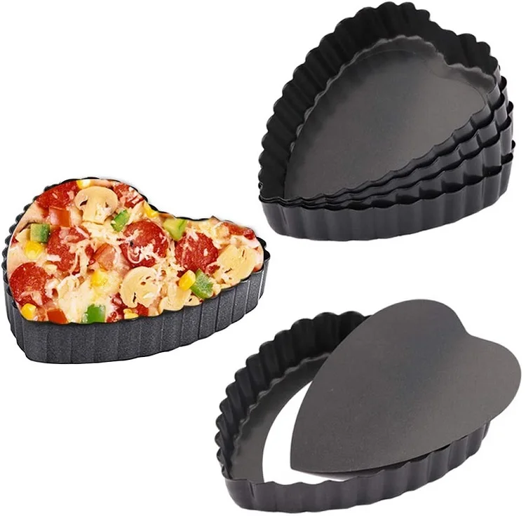 Non Stick Mini Tart Pan 4.5 inch Heart shaped Quiche Pan with Removable Bottom Tart Pan for Pies, Black
Non Stick Mini Tart Pan 4.5 inch Heart shaped Quiche Pan with Removable Bottom Tart Pan for Pies, Black
