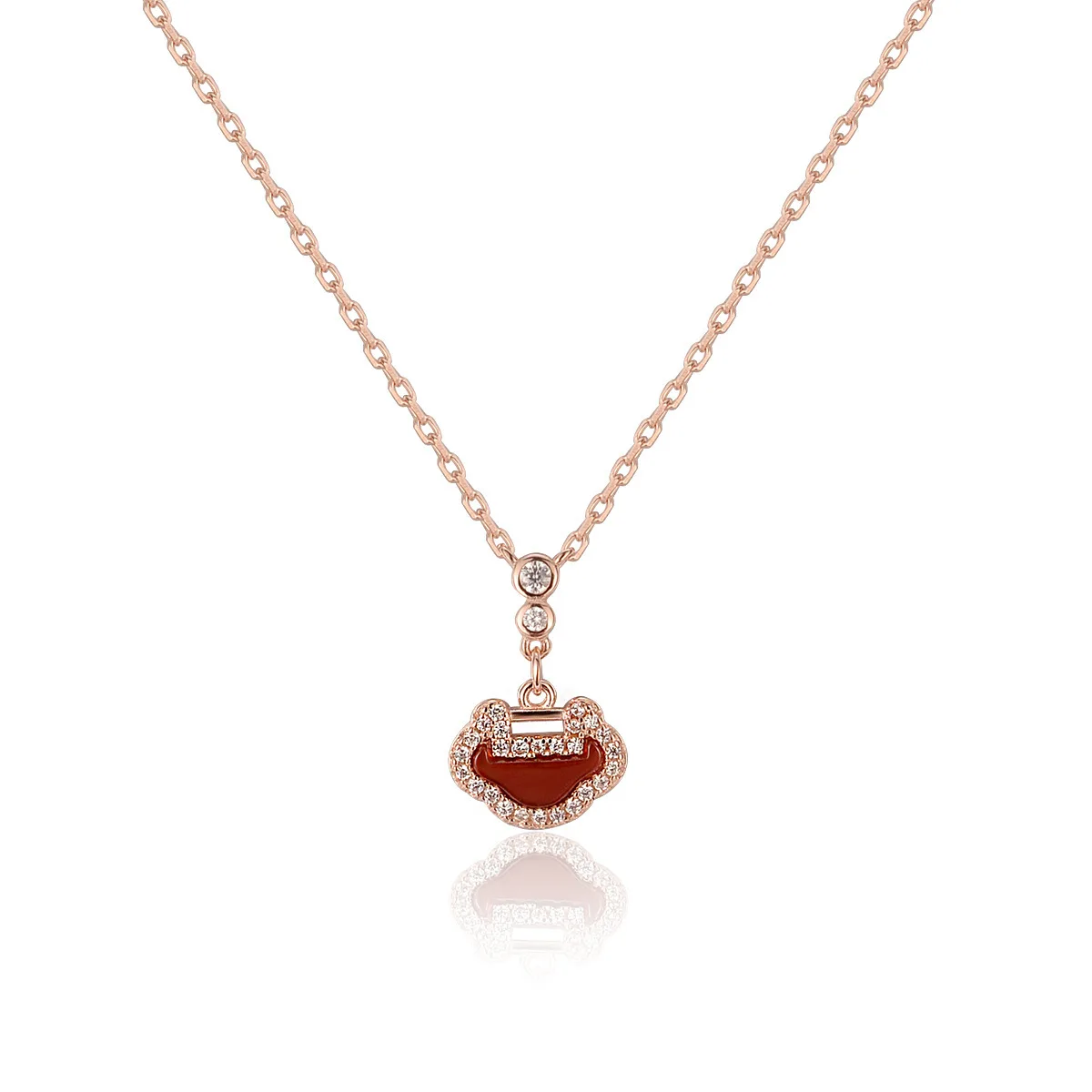 Gattara Silver Ruyi Lock Black Red Agate Necklace Female Peace Charm Simple Clavicle Chain Pendant, Red,black
Gattara Silver Ruyi Lock Black Red Agate Necklace Female Peace Charm Simple Clavicle Chain Pendant, Red,black