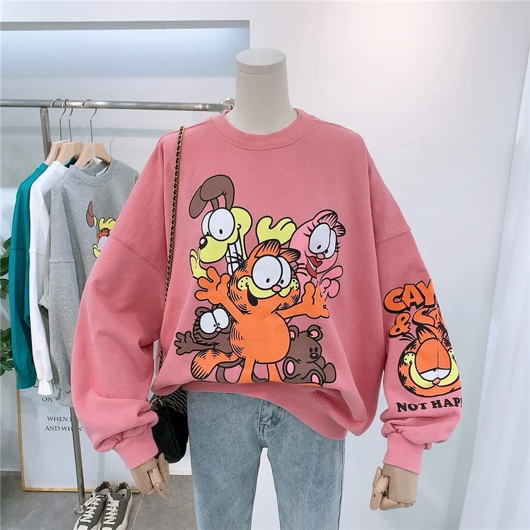 Factory Wholesale Oversized 100% Cotton Pullover Sweatshirt Women Cartoon Print Crew Neck Hoodie Sweater Tops Spring Autumn
Factory Wholesale Oversized 100% Cotton Pullover Sweatshirt Women Cartoon Print Crew Neck Hoodie Sweater Tops Spring Autumn