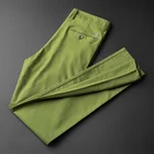 Green latest trousers design for men Thin summer slacks Motion pants Ice silk brand name trousers men c