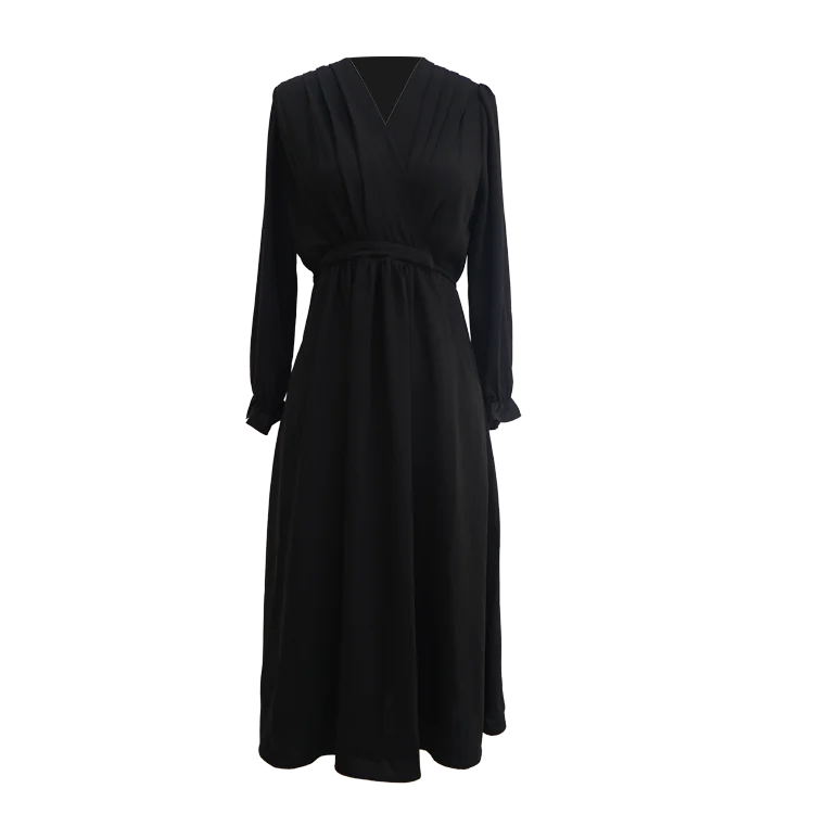 New Arrival Autumn Women Elegant black long dress with big pleat on front top, Custom
New Arrival Autumn Women Elegant black long dress with big pleat on front top, Custom