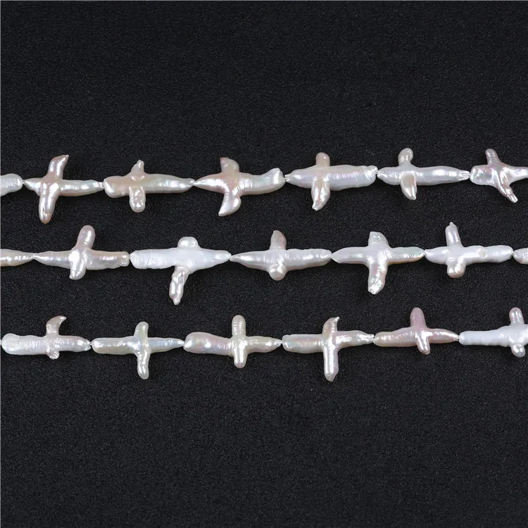 Diy Pearl Beads 30mm Natural White Irregular Cross Shape Freshwater Pearl Strands
Diy Pearl Beads 30mm Natural White Irregular Cross Shape Freshwater Pearl Strands