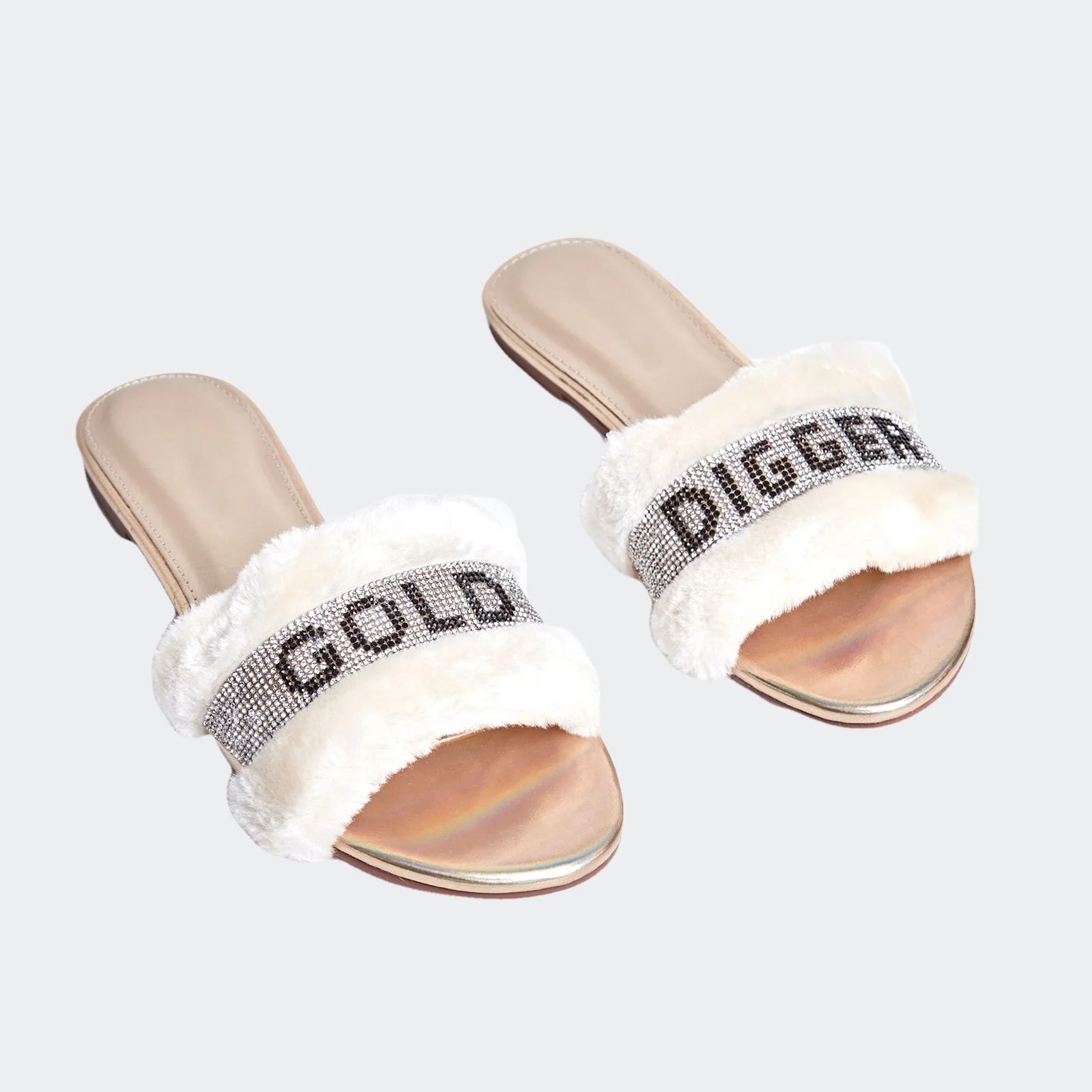 2020 USA hot sale new gold bling pink barbie tingz flat slides fur furry slippers with logo for women
2020 USA hot sale new gold bling pink barbie tingz flat slides fur furry slippers with logo for women