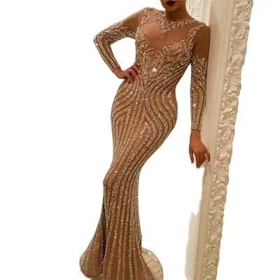 2020 new women's evening dress sexy hot gold long-sleeve ball woman party dresses, Picture color
2020 new women's evening dress sexy hot gold long-sleeve ball woman party dresses, Picture color