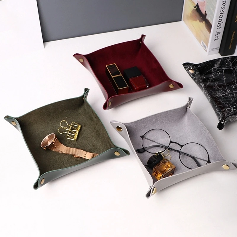 Hot Sale Desk Organizer PU Leather Key Phone Coin Change Watch Glass Valet Sundries Storage Tray Home Office Decor
Hot Sale Desk Organizer PU Leather Key Phone Coin Change Watch Glass Valet Sundries Storage Tray Home Office Decor