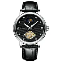 

TEVISE T612 Men's Automatic Mechanical watch Leather Band Business Watch Moon Phase Tourbillon