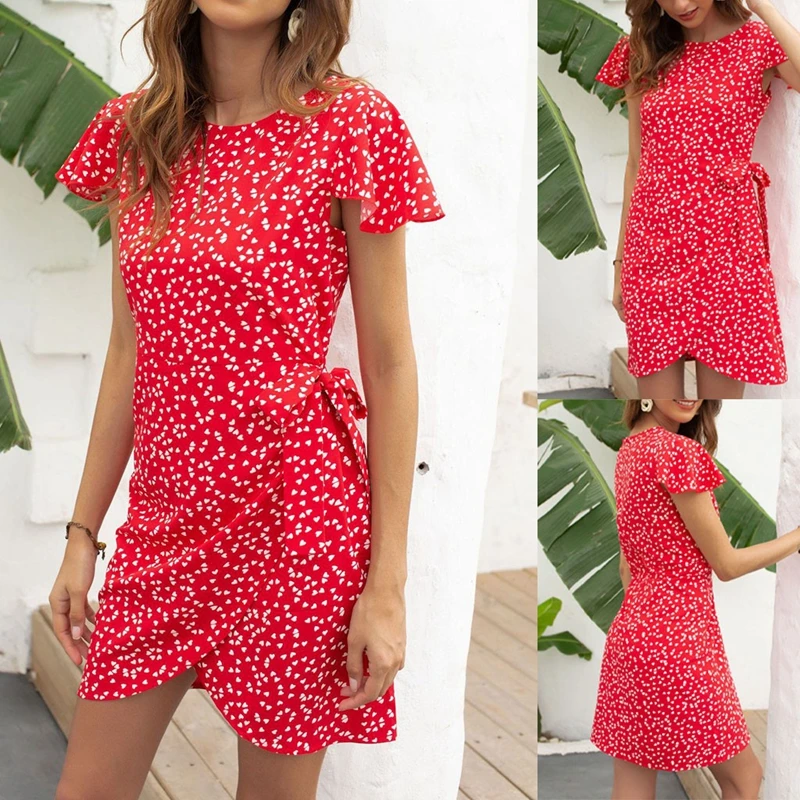Summer Red Sundress Cool Short Sleeve Dot Printed Boho Dress Bohemian Chic Women Ruffles Short Dresses
Summer Red Sundress Cool Short Sleeve Dot Printed Boho Dress Bohemian Chic Women Ruffles Short Dresses