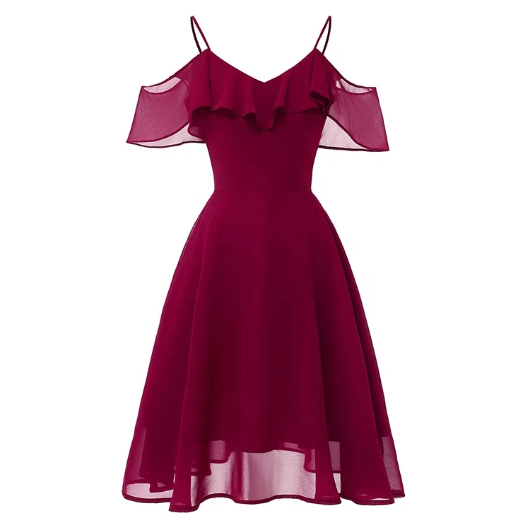 2020 New Fashion Women Chiffon Off Shoulder Cam Strap Swing Dress Ruffle Vintage Dress Lady's Summer A-line Dress
2020 New Fashion Women Chiffon Off Shoulder Cam Strap Swing Dress Ruffle Vintage Dress Lady's Summer A-line Dress