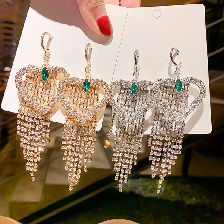 heart crystal tassel hoop dangle earrings crystal tassel statement chandelier earrings, Picture
heart crystal tassel hoop dangle earrings crystal tassel statement chandelier earrings, Picture
