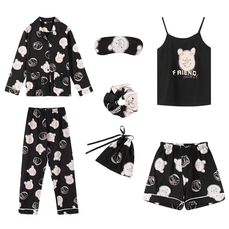 Versatile Season Transition 7 PCS Travel Cotton Pajamas Set Short and Long Pajamas Set With Matching Hair Tie Eye Mask Dust bag
Versatile Season Transition 7 PCS Travel Cotton Pajamas Set Short and Long Pajamas Set With Matching Hair Tie Eye Mask Dust bag