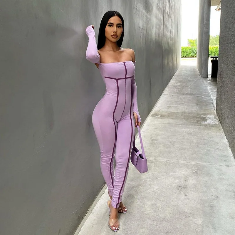 JINHUA KUIYIN Wholesale Solid Color One Word Shoulder Long Sleeves Stitched Tight Long Jumpsuits
JINHUA KUIYIN Wholesale Solid Color One Word Shoulder Long Sleeves Stitched Tight Long Jumpsuits