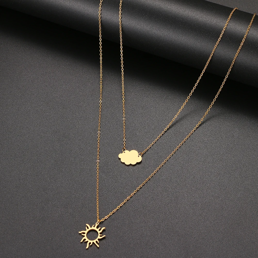 2022 Stainless Steel Sun Totem Cloud Layered Models Necklace For Women Fashionable Exquisite Pendant Chain Party Friend Jewelry
2022 Stainless Steel Sun Totem Cloud Layered Models Necklace For Women Fashionable Exquisite Pendant Chain Party Friend Jewelry