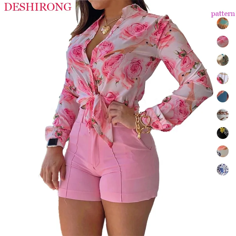 Floral Print Stand Collar Tied Button 2 Piece Set Women Blouses Elegant Women Long Sleeve Blouse
Floral Print Stand Collar Tied Button 2 Piece Set Women Blouses Elegant Women Long Sleeve Blouse