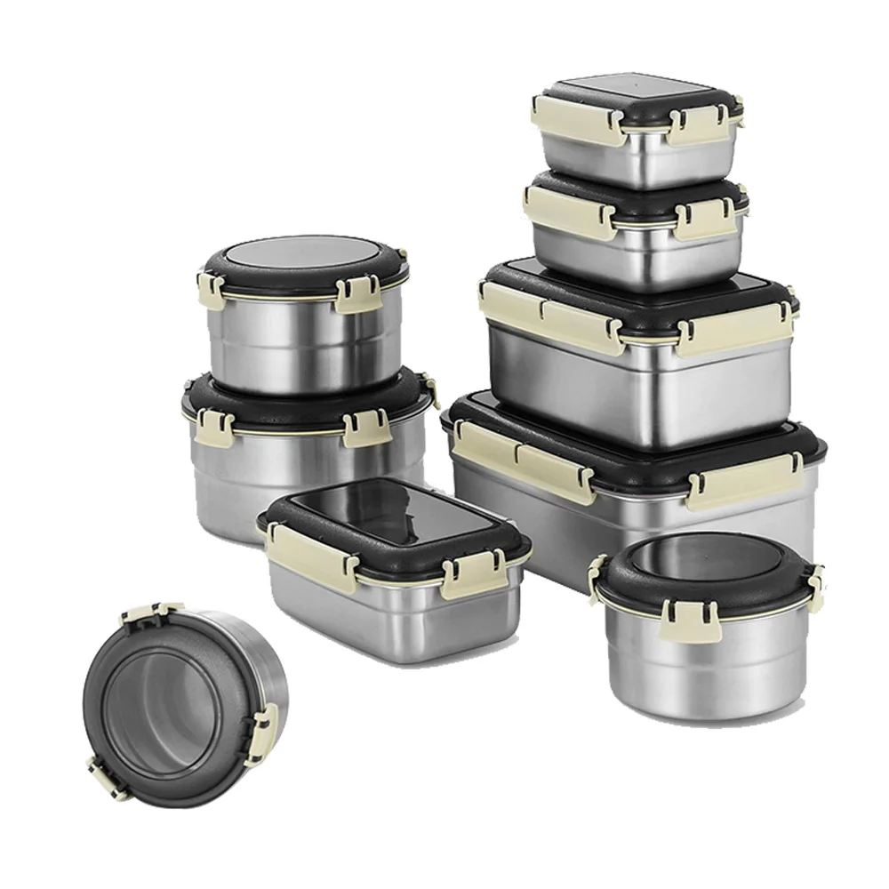Lihong 2022 New 304 stainless steel lunch box kids bento box food grade kitchen storage round food container with lid
Lihong 2022 New 304 stainless steel lunch box kids bento box food grade kitchen storage round food container with lid