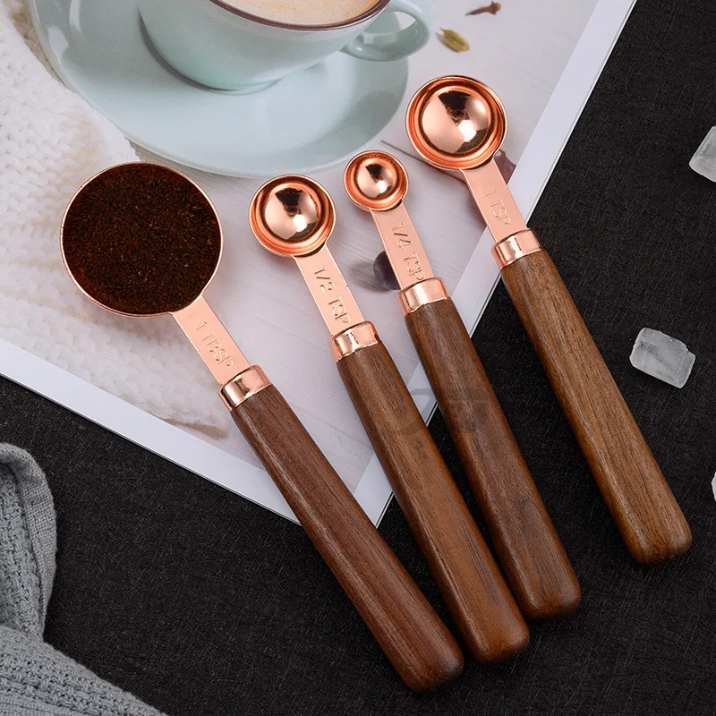 Stainless Steel Measuring Cups And Measuring Spoons with wood handle gold plated color measuring spoons and cups for kitchen use
Stainless Steel Measuring Cups And Measuring Spoons with wood handle gold plated color measuring spoons and cups for kitchen use
