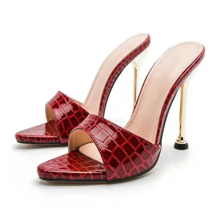 New Stiletto Pointed Toe Red Green Mules Slide On Female High Heel Slippers Shoes For Women
New Stiletto Pointed Toe Red Green Mules Slide On Female High Heel Slippers Shoes For Women