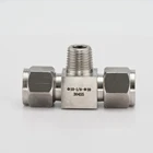 1/16"~2" Compression Double Ferrule Instrument 316 Stainless Steel Male Branch Tee Union Connector Tube Fitting