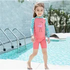 New style children surf rash guard kids one piece long sleeve swimwear for girls