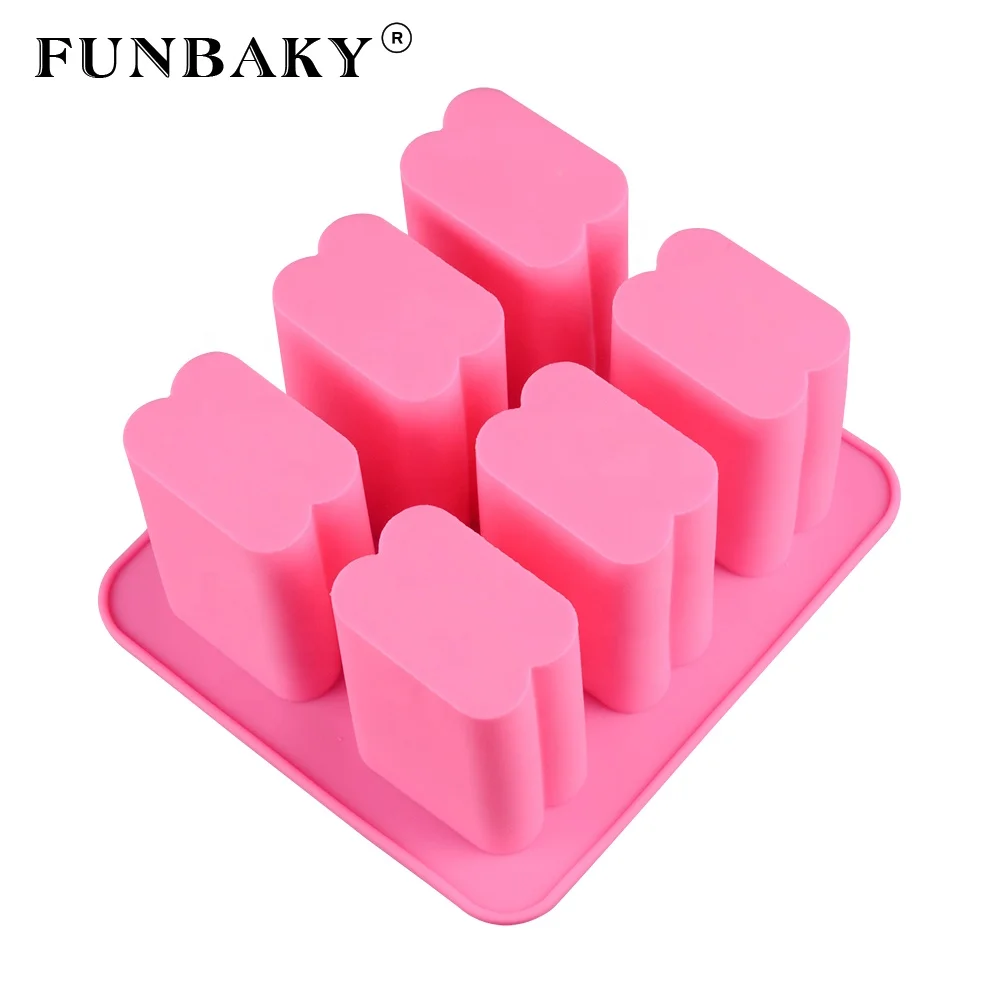 FUNBAKY Ice cream silicone molds rectangle shape popsicle making tools 6 cavity ice - lolly making kits, Customized color
FUNBAKY Ice cream silicone molds rectangle shape popsicle making tools 6 cavity ice - lolly making kits, Customized color