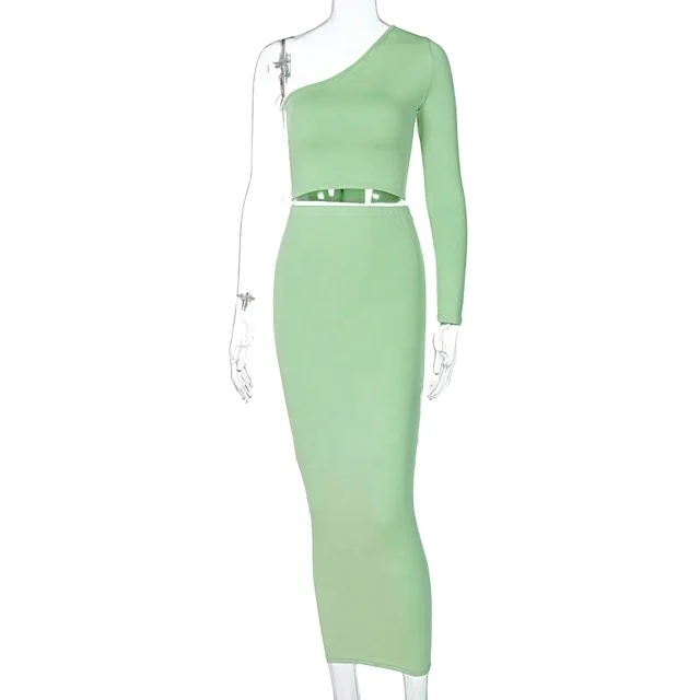 2021 Summer Fall Winter Solid color Fashionable One Shoulder Two Pieces Tops And women 2 peice skirt set
2021 Summer Fall Winter Solid color Fashionable One Shoulder Two Pieces Tops And women 2 peice skirt set