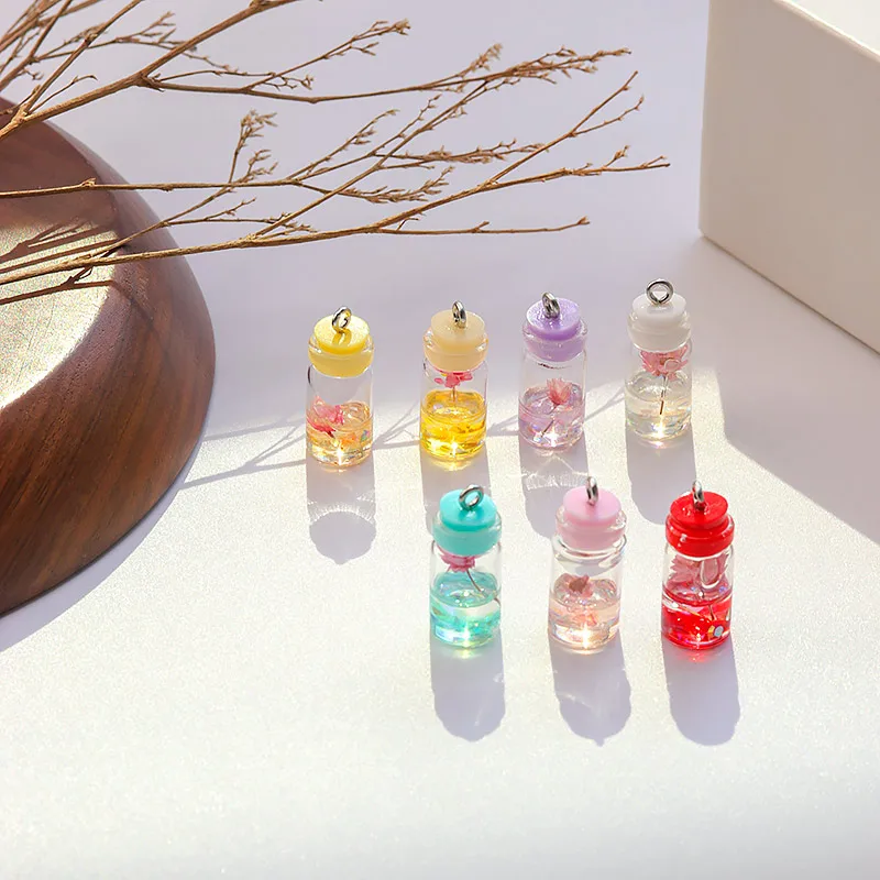 jewelry making supplies Glass bottle pendant resin dried flower pendant colored glass bottle charms for jewelry making, Mix
jewelry making supplies Glass bottle pendant resin dried flower pendant colored glass bottle charms for jewelry making, Mix