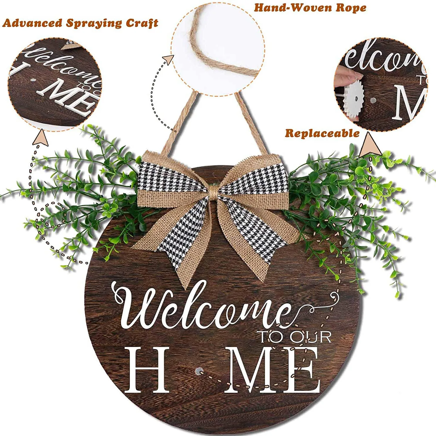 wall hanging rustic wooden welcome door sign for front door porch decoration with Interchangeable seasonal holiday icons
wall hanging rustic wooden welcome door sign for front door porch decoration with Interchangeable seasonal holiday icons