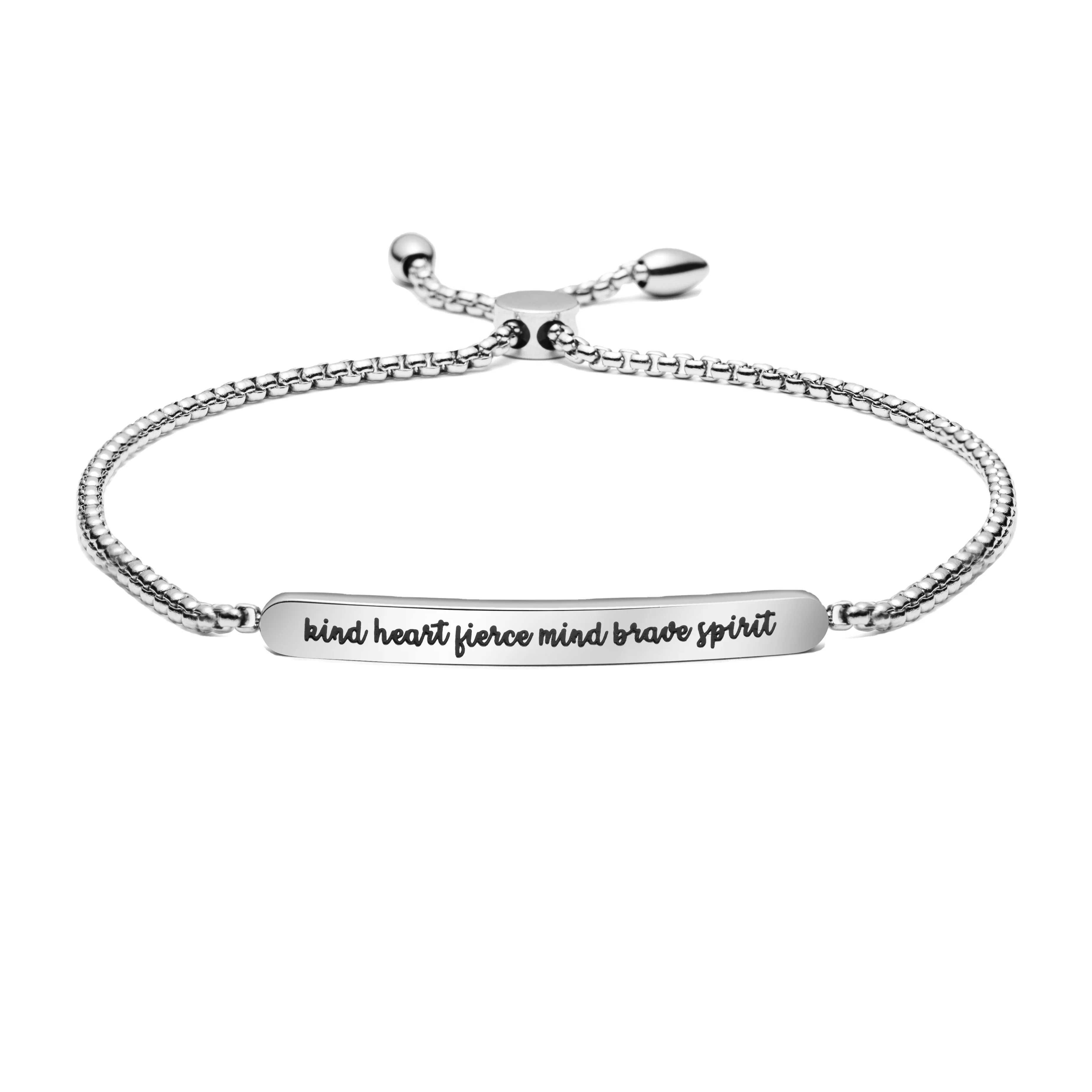 Joycuff New Design Stainless Steel Inspirational Lariat Engraved Chain Bracelet Bangle Unisex, Silver & custom color
Joycuff New Design Stainless Steel Inspirational Lariat Engraved Chain Bracelet Bangle Unisex, Silver & custom color