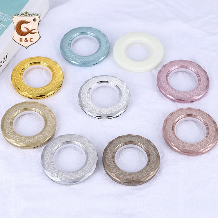 

Wholesale curtain Eyelet, Free Sample High Quality Electroplating Curtain Ring Home Decor Plastic PP Hot Sale /