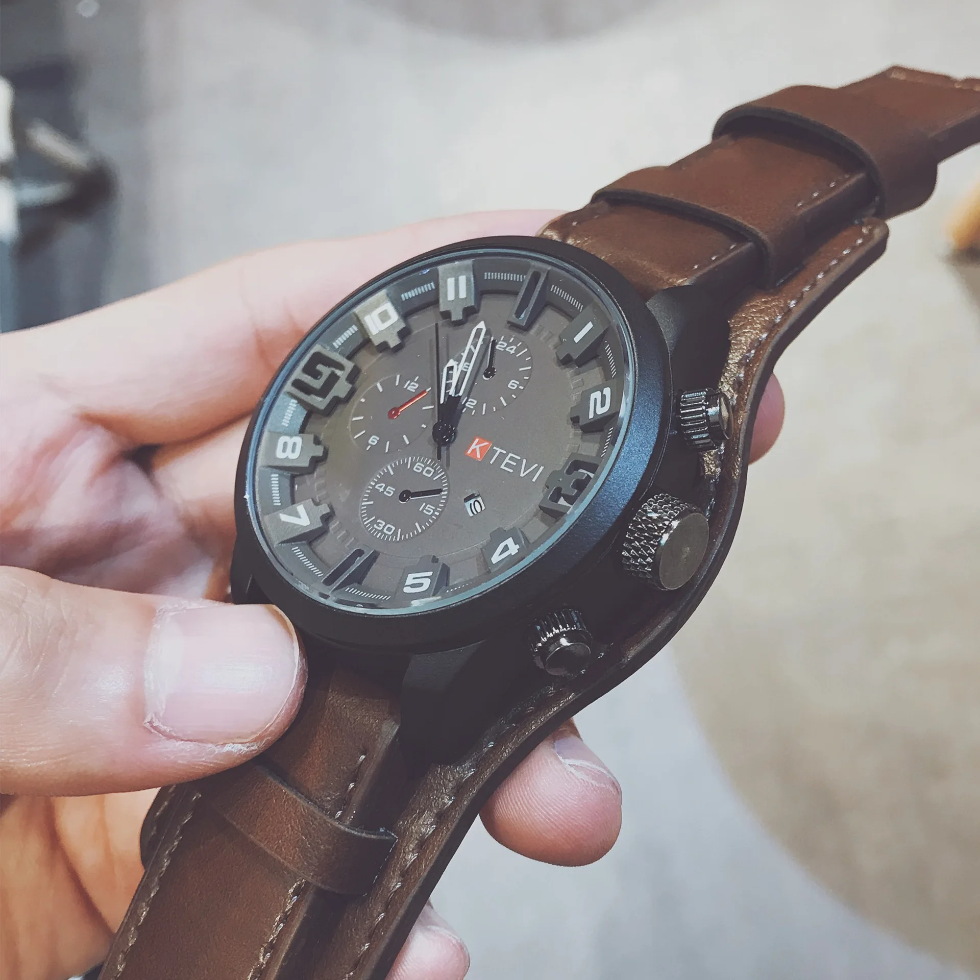 Luxury Male Big Dial Sport Watches Clocks Date Military Clock Leather Strap Quartz Wristwatch Business Men Watch (SK1285), As picture
Luxury Male Big Dial Sport Watches Clocks Date Military Clock Leather Strap Quartz Wristwatch Business Men Watch (SK1285), As picture