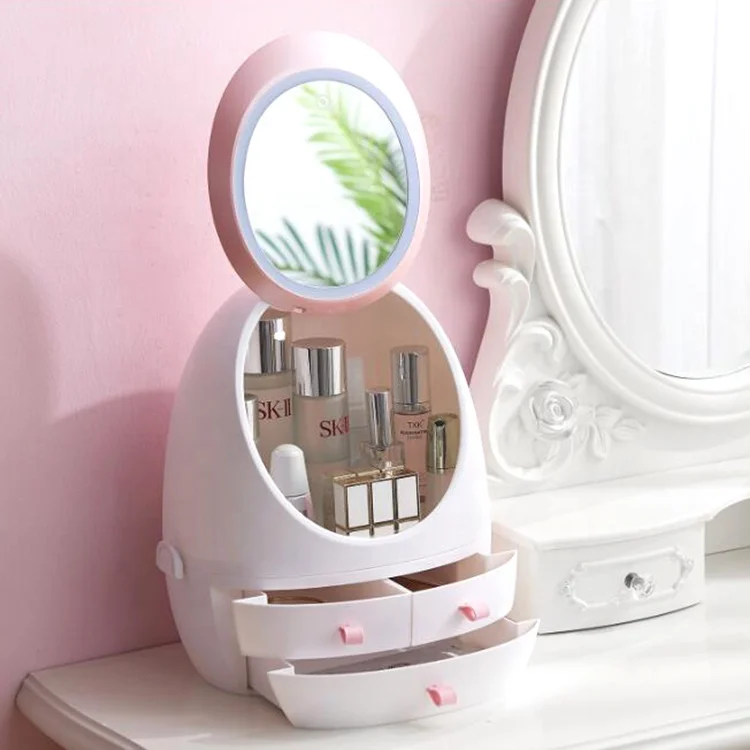 Table Dustproof Rotating Led Mirror Plastic Storage Box Case With Handle Travel Cosmetic Makeup Organizer Storage Box
Table Dustproof Rotating Led Mirror Plastic Storage Box Case With Handle Travel Cosmetic Makeup Organizer Storage Box