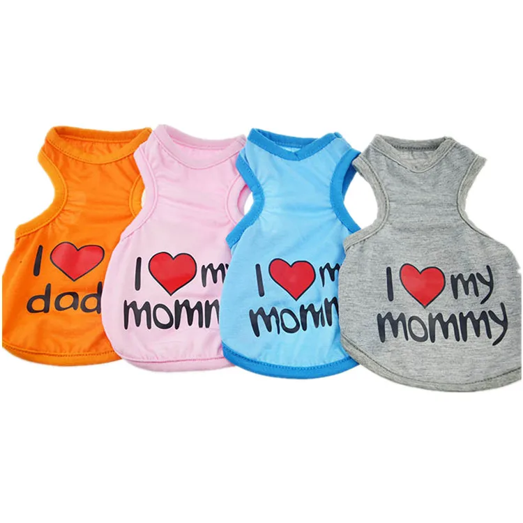 2021 Wholesale Classic Hot Sell 100% Cotton Pet Dogs Cats T-shirt Vest Costume Clothes For Love Mom Dad, Blue,pink,gray,orange
2021 Wholesale Classic Hot Sell 100% Cotton Pet Dogs Cats T-shirt Vest Costume Clothes For Love Mom Dad, Blue,pink,gray,orange