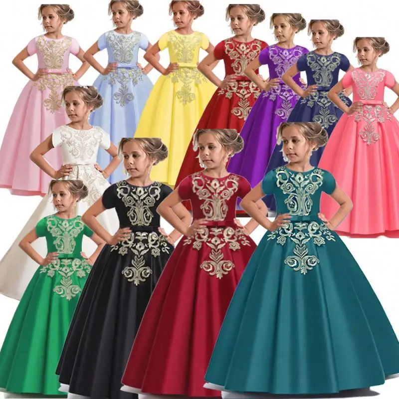 Fashion short sleeve embroidery performance stage show kids children wedding birthday party dresses for girls 11 years old
Fashion short sleeve embroidery performance stage show kids children wedding birthday party dresses for girls 11 years old