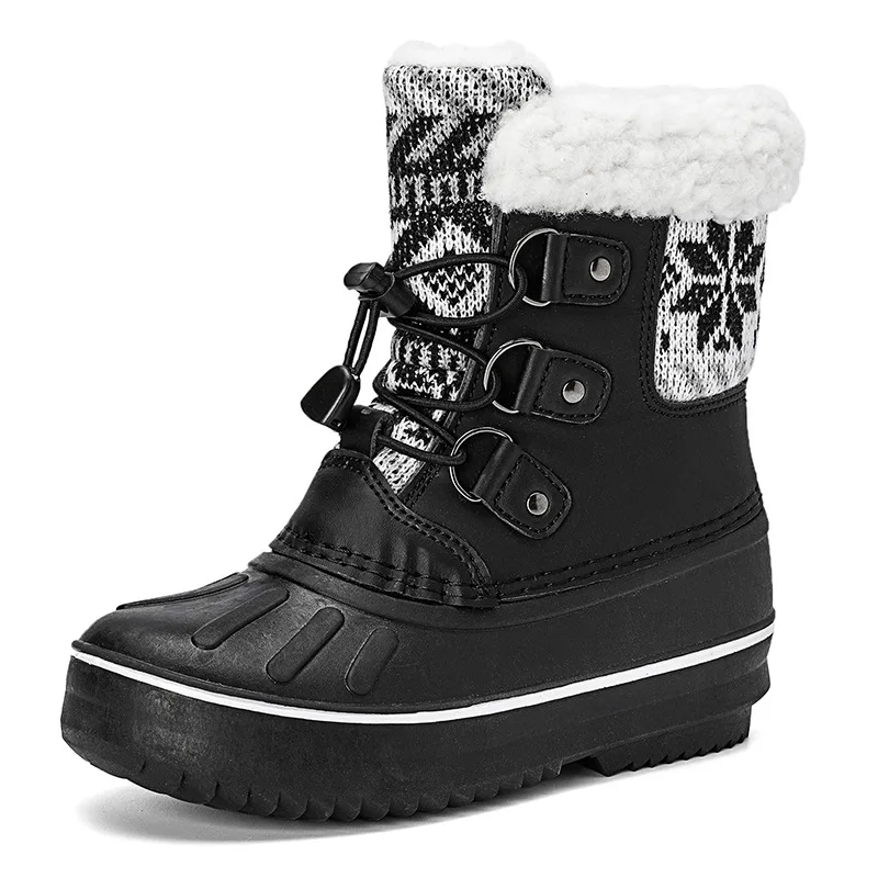Snow Boots Winter For Girls Boys Shoes Fashion Plush Kids Water Proof Students Sneakers Warm Children Boots, Black black-pink brown 
Snow Boots Winter For Girls Boys Shoes Fashion Plush Kids Water Proof Students Sneakers Warm Children Boots, Black black-pink brown