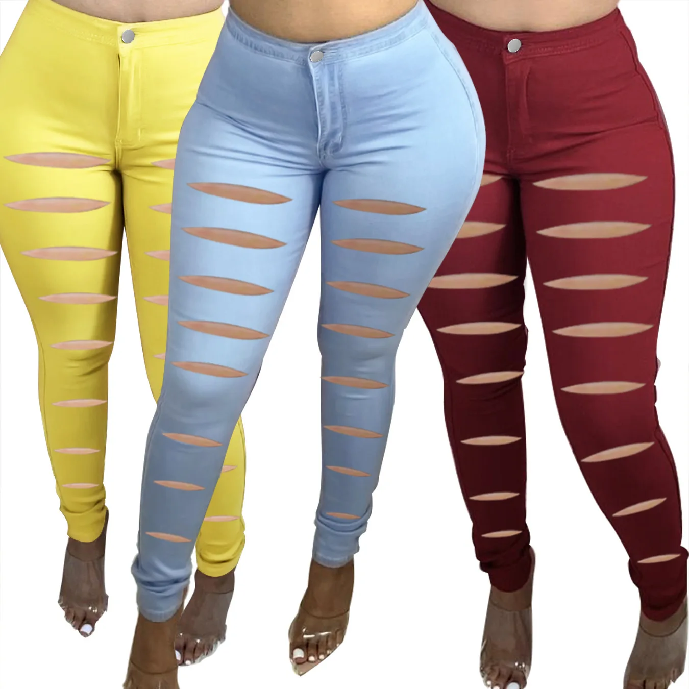 2022 Fashion Ladies Casual Hole Bottoms Solid Color Super Fly Street Wear Denim Jeans Pants
2022 Fashion Ladies Casual Hole Bottoms Solid Color Super Fly Street Wear Denim Jeans Pants