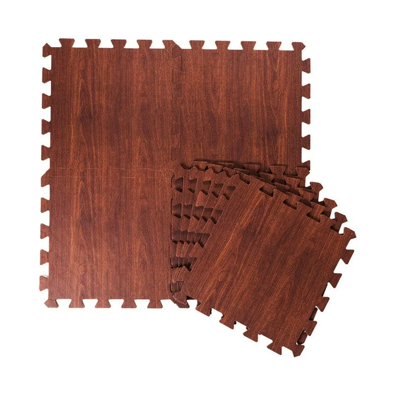 Reapbarbell Hot selling wood grain fitness eva yoga puzzle mat
