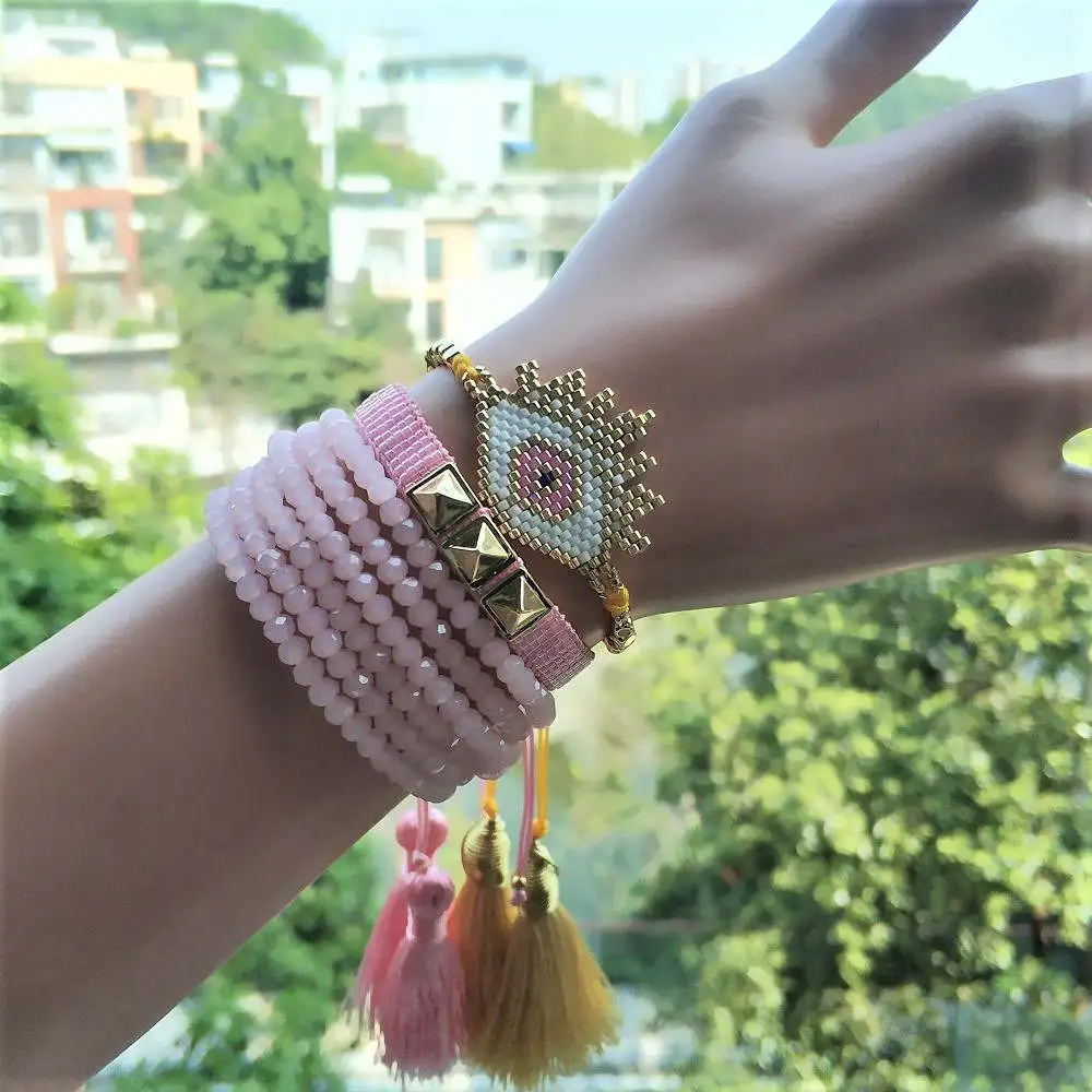 Bohemian women bracelet miyuki bead bracelet Turkish Eye Pulseras Mujer Handmade woven Tassel Bracelet, As pictures color
Bohemian women bracelet miyuki bead bracelet Turkish Eye Pulseras Mujer Handmade woven Tassel Bracelet, As pictures color