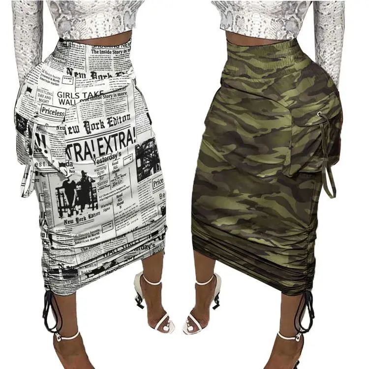 MOEN Cheap Price Camouflage Newspaper Printed Pakaian Women Fashion Clothing Dress Women Long Skirt
MOEN Cheap Price Camouflage Newspaper Printed Pakaian Women Fashion Clothing Dress Women Long Skirt