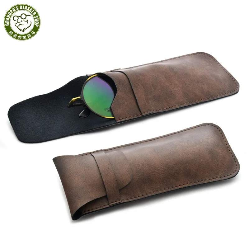 Wholesale high quality leather glasses bag Retro Portable brown reading glasses pouch soft PU leather eyeglasses case
Wholesale high quality leather glasses bag Retro Portable brown reading glasses pouch soft PU leather eyeglasses case
