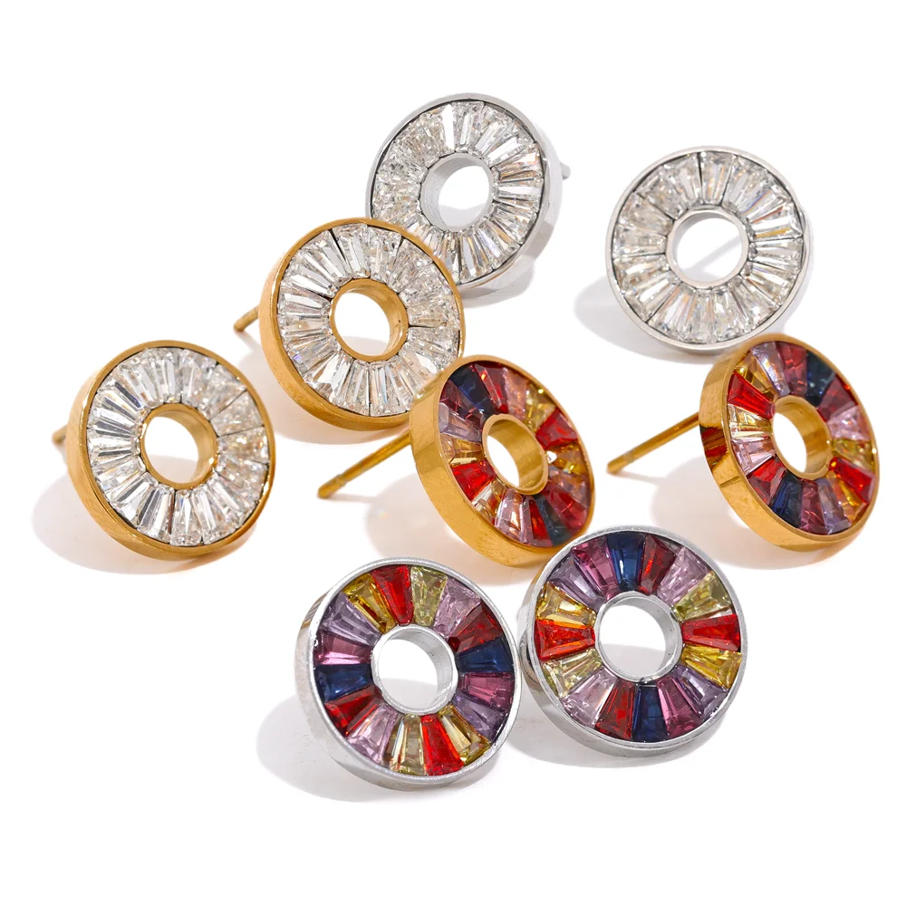JINYOU 2317 Colorful Cubic Zirconia 316L Stainless Steel Round Bling Stud Earrings High-Grade Luxury Rainbow Jewelry Women Gala
JINYOU 2317 Colorful Cubic Zirconia 316L Stainless Steel Round Bling Stud Earrings High-Grade Luxury Rainbow Jewelry Women Gala