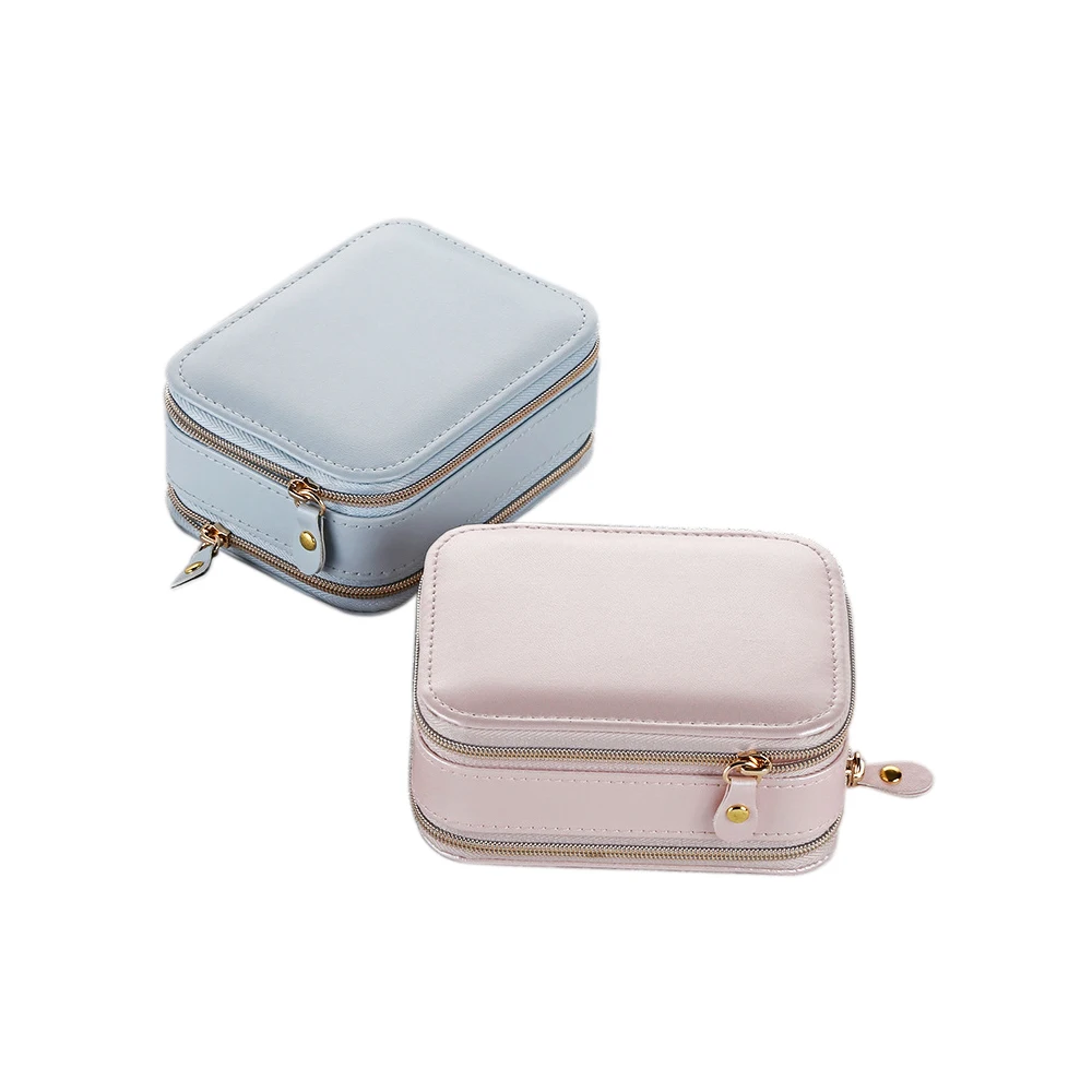 Double Zipper Small Pu Leather Travel Jewelry Box Organizer Ring Earring Necklace Gift Packaging Jewellery Storage Case, Nude,light blue
Double Zipper Small Pu Leather Travel Jewelry Box Organizer Ring Earring Necklace Gift Packaging Jewellery Storage Case, Nude,light blue