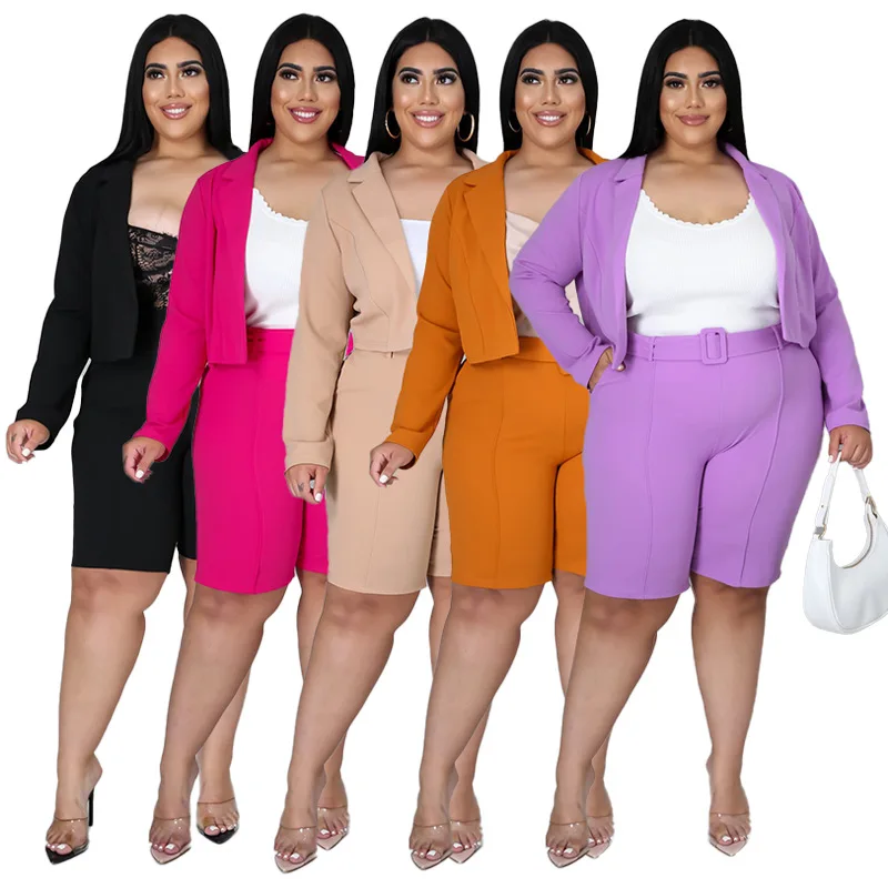 OR-N7257 Fashion casual pure color sexy lapel cardigan jacket shorts suit plus size blazer set women, As the picture shows
OR-N7257 Fashion casual pure color sexy lapel cardigan jacket shorts suit plus size blazer set women, As the picture shows