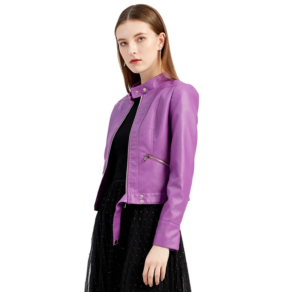 Wholesale Casual New Short Thin Stand Collar Zipper Leather Jackets For Women 2022
Wholesale Casual New Short Thin Stand Collar Zipper Leather Jackets For Women 2022
