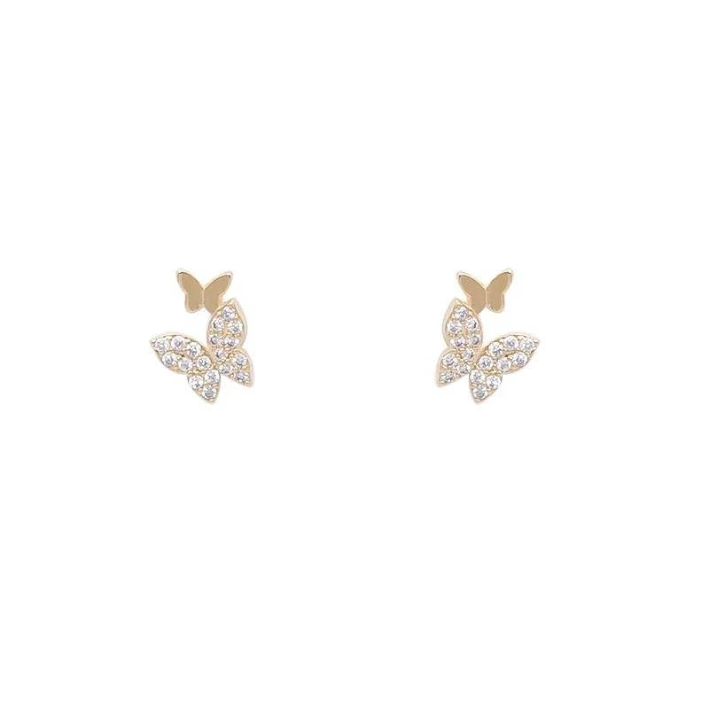 Wholesale Sterling Silver Crystal Shiny Butterfly Stud Earrings Women Simple Temperament Wedding Party Jewelry Friendship Gift, Gold
Wholesale Sterling Silver Crystal Shiny Butterfly Stud Earrings Women Simple Temperament Wedding Party Jewelry Friendship Gift, Gold