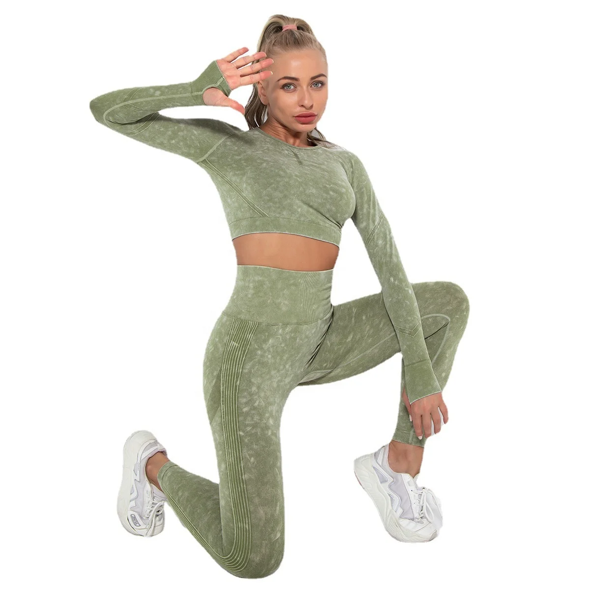 2022 New seamless wash Smiley yoga Suit Women's Sports Running Fitness Long sleeve Suit Hip yoga pants, Customized colors
2022 New seamless wash Smiley yoga Suit Women's Sports Running Fitness Long sleeve Suit Hip yoga pants, Customized colors
