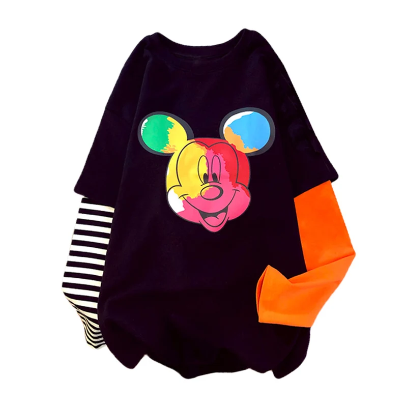 Plus size women's spring 2021 new Korean version loose round neck cute cartoon printing pattern stitching long sleeve T-shirt
Plus size women's spring 2021 new Korean version loose round neck cute cartoon printing pattern stitching long sleeve T-shirt