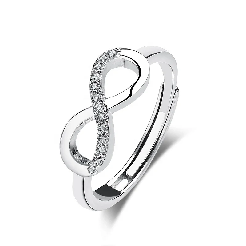 Custom Wholesale Fashion Hypoallergenic Adjustable 925 Sterling Silver 8 Shape Infinity Zircon Rings Jewelry
Custom Wholesale Fashion Hypoallergenic Adjustable 925 Sterling Silver 8 Shape Infinity Zircon Rings Jewelry