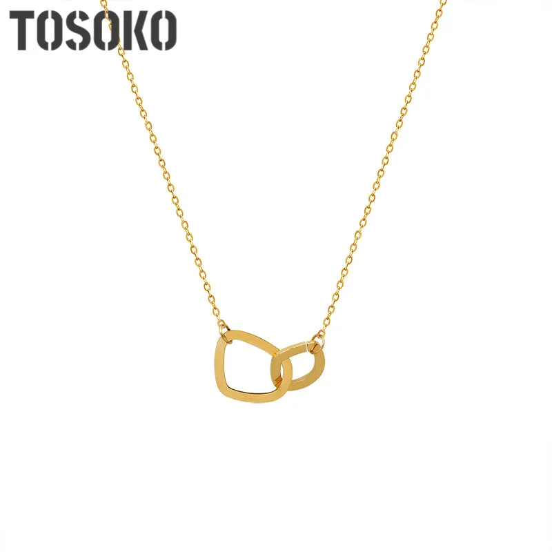 Stainless Steel Jewelry Geometric Double Ring Pendant Necklace Women's Fashion Clavicle Chain BSP939
Stainless Steel Jewelry Geometric Double Ring Pendant Necklace Women's Fashion Clavicle Chain BSP939