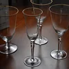 Wholesale wedding goblet crystal champagne red wine glass with gold rim